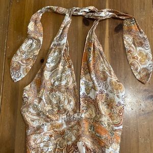 Boho Paisley Print halter dress